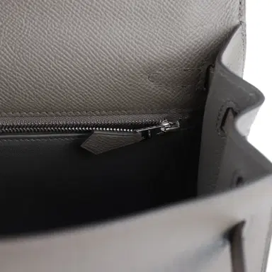 HERMÈS Hermes Kelly Sellier 25 Etain Epsom Palladium Hardware | Thumbnail 9 HERMÈS Hermes Kelly Sellier 25 Etain Epsom Palladium Hardware | Thumbnail 9