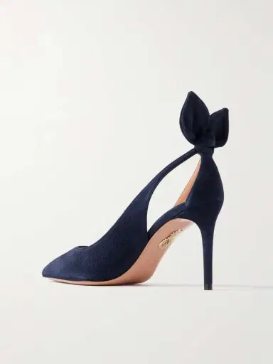 Aquazzura Bow Tie 85 Suede Pumps | Thumbnail 3 Aquazzura Bow Tie 85 Suede Pumps | Thumbnail 3