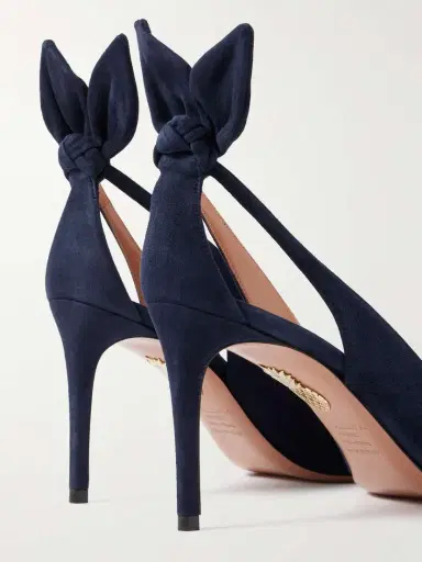Aquazzura Bow Tie 85 Suede Pumps | Thumbnail 4 Aquazzura Bow Tie 85 Suede Pumps | Thumbnail 4