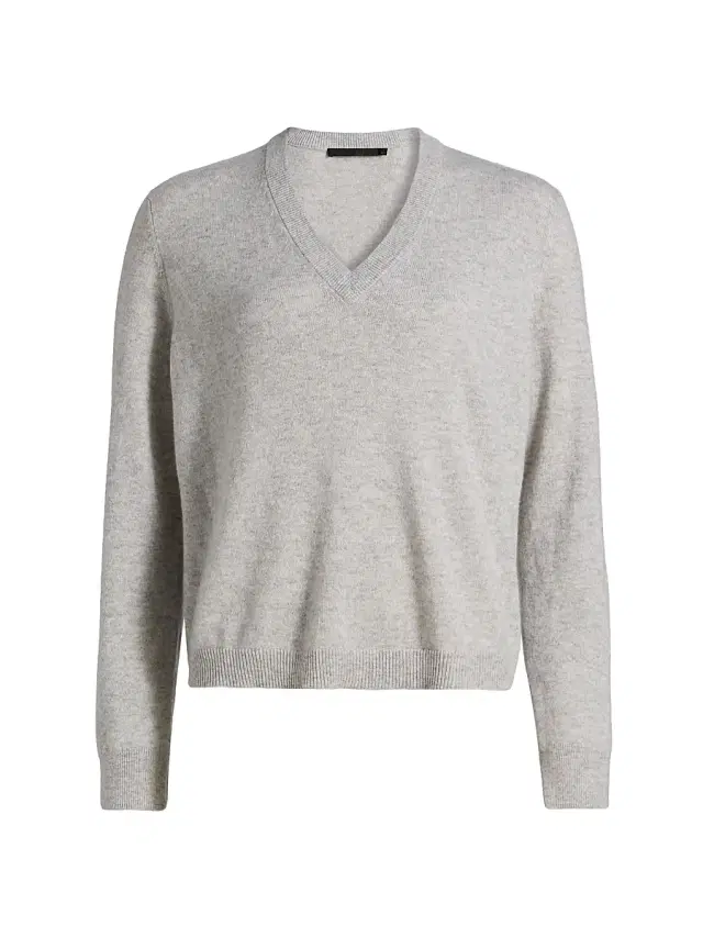 Women's Flynn Cashmere V-Neck Sweater - Grey