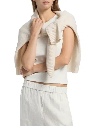 Jenni Kayne Women's Rib-Knit Cotton Tank - Ivory - Size XL | Thumbnail 3 Jenni Kayne Women's Rib-Knit Cotton Tank - Ivory - Size XL | Thumbnail 3