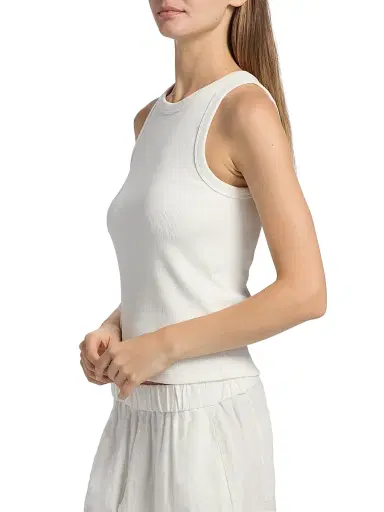 Jenni Kayne Women's Rib-Knit Cotton Tank - Ivory - Size XL | Thumbnail 4 Jenni Kayne Women's Rib-Knit Cotton Tank - Ivory - Size XL | Thumbnail 4