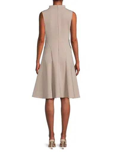 Natori Women's Techno Crepe Funnel Neck Dress - Taupe - Size 10 | Thumbnail 5 Natori Women's Techno Crepe Funnel Neck Dress - Taupe - Size 10 | Thumbnail 5