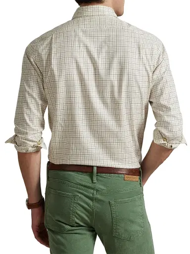Polo Ralph Lauren Men's Classic-Fit Tattersall Twill Shirt - Cream Lovat Multi | Thumbnail 4 Polo Ralph Lauren Men's Classic-Fit Tattersall Twill Shirt - Cream Lovat Multi | Thumbnail 4