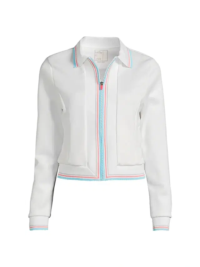 Lucky in Love Women's Retro Revival Striped Semi-Fit Jacket