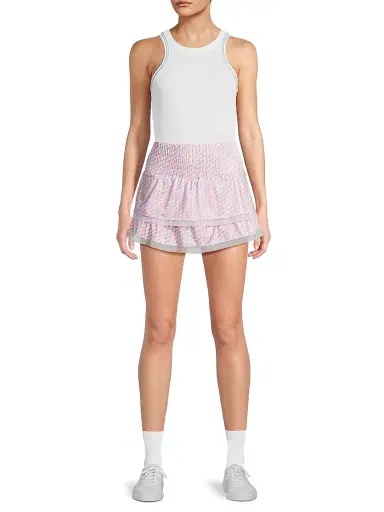 Lucky in Love Women's Groovy Printed Tier Miniskirt - Baha | Thumbnail 2 Lucky in Love Women's Groovy Printed Tier Miniskirt - Baha | Thumbnail 2