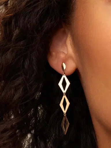 Oradina Women's 14K Yellow Gold Cascade Drop Earrings - Gold | Thumbnail 2