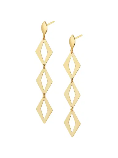 Oradina Women's 14K Yellow Gold Cascade Drop Earrings - Gold | Thumbnail 1