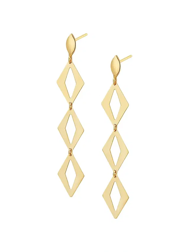 Women's 14K Yellow Gold Cascade Drop Earrings - Gold