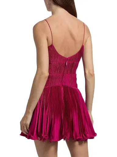 AMUR Women's Cami Pleated Satin Minidress - Berry Blush | Thumbnail 5 AMUR Women's Cami Pleated Satin Minidress - Berry Blush | Thumbnail 5
