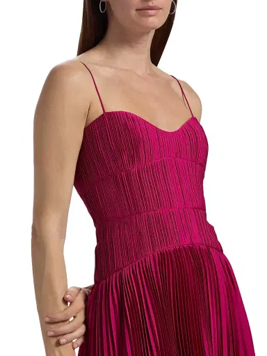 AMUR Women's Cami Pleated Satin Minidress - Berry Blush | Thumbnail 6 AMUR Women's Cami Pleated Satin Minidress - Berry Blush | Thumbnail 6