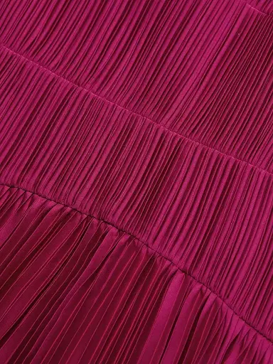 AMUR Women's Cami Pleated Satin Minidress - Berry Blush | Thumbnail 7 AMUR Women's Cami Pleated Satin Minidress - Berry Blush | Thumbnail 7