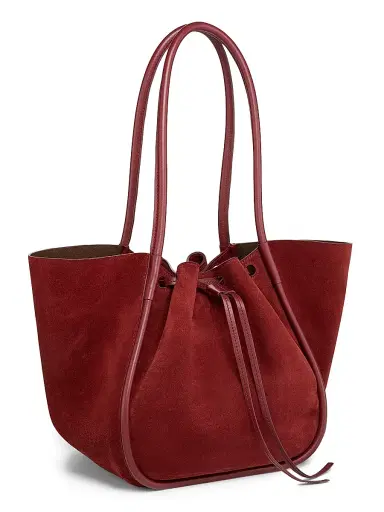 Proenza Schouler Women's Ruched Soft Suede Tote - Merlot | Thumbnail 3 Proenza Schouler Women's Ruched Soft Suede Tote - Merlot | Thumbnail 3