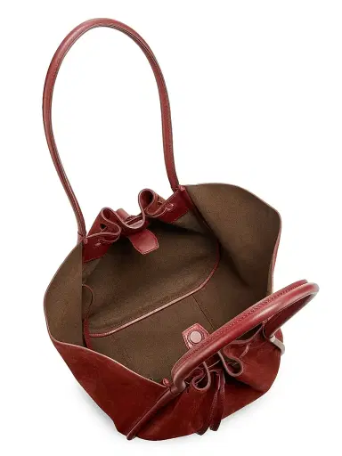 Proenza Schouler Women's Ruched Soft Suede Tote - Merlot | Thumbnail 4 Proenza Schouler Women's Ruched Soft Suede Tote - Merlot | Thumbnail 4