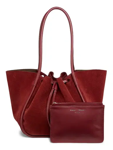 Proenza Schouler Women's Ruched Soft Suede Tote - Merlot | Thumbnail 6 Proenza Schouler Women's Ruched Soft Suede Tote - Merlot | Thumbnail 6