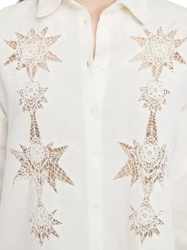 Zadig & Voltaire Women's Morning Linen-Cotton Broderie Anglaise Shirt - Judo - Size Small | Thumbnail 6 Zadig & Voltaire Women's Morning Linen-Cotton Broderie Anglaise Shirt - Judo - Size Small | Thumbnail 6