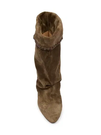 Isabel Marant Women's Dalby Suede Whipstitch Booties - Bronze - Size 10 | Thumbnail 4