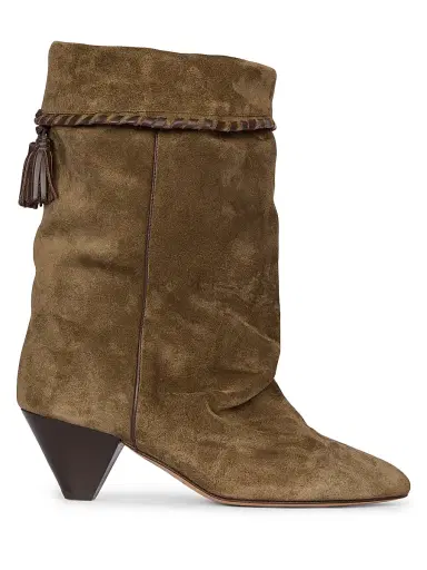 Isabel Marant Women's Dalby Suede Whipstitch Booties - Bronze - Size 10 | Thumbnail 1