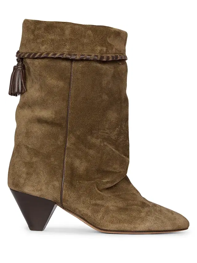 Isabel Marant Women's Dalby Suede Whipstitch Booties - Bronze