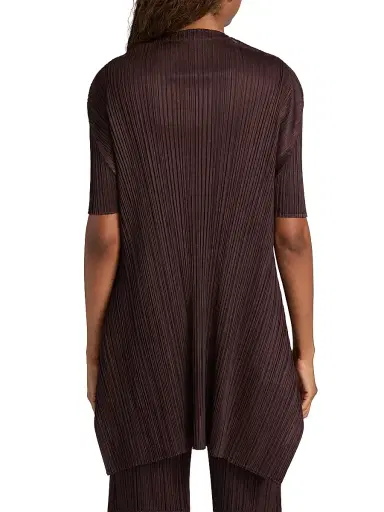 Pleats Please Issey Miyake Women's Monthly Colors: July Pleated Shirt - Dark Brown | Thumbnail 5