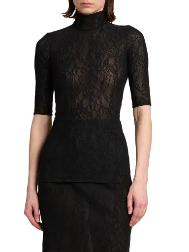 Stella McCartney Women's Stretch Lace Top - Black | Thumbnail 3