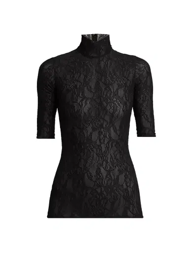 Stella McCartney Women's Stretch Lace Top - Black | Thumbnail 1