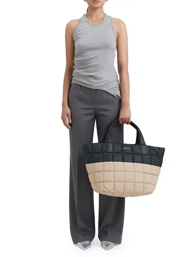 Vee Collective Women's Porter Medium Two-Tone Quilted Tote Bag | Thumbnail 2 Vee Collective Women's Porter Medium Two-Tone Quilted Tote Bag | Thumbnail 2
