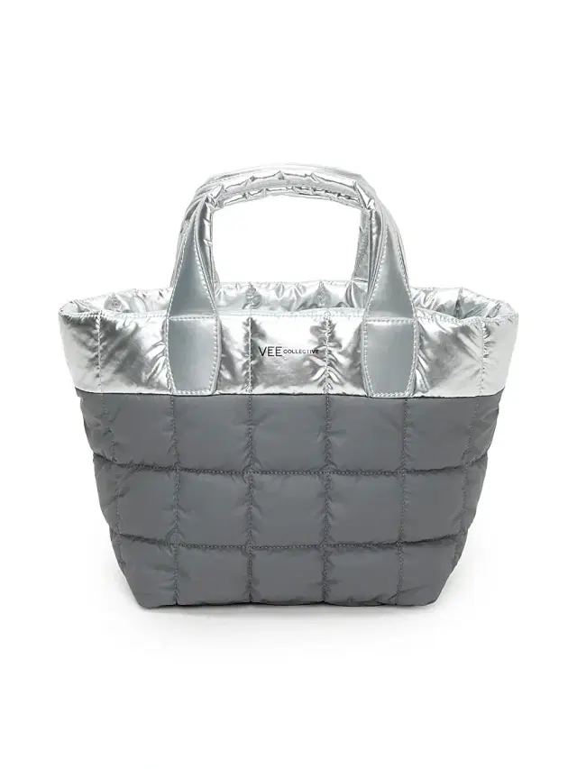 Women's Porter Line  Quilted Tote Bag - Silver Grey