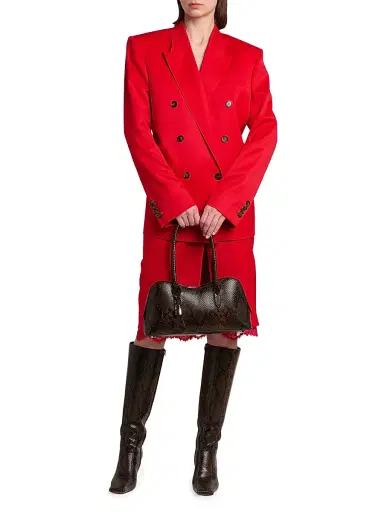 Stella McCartney Women's Shiny Tailoring Double-Breasted Blazer | Thumbnail 2