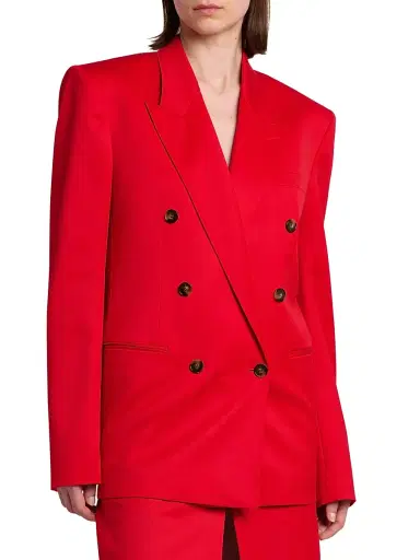 Stella McCartney Women's Shiny Tailoring Double-Breasted Blazer | Thumbnail 4