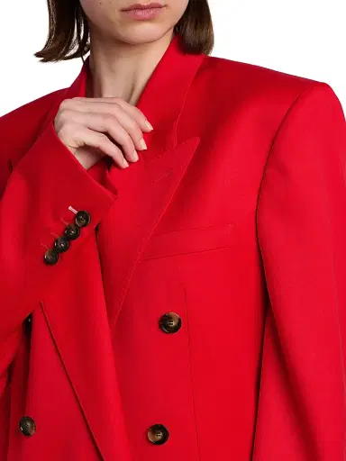 Stella McCartney Women's Shiny Tailoring Double-Breasted Blazer | Thumbnail 6
