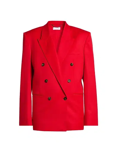 Stella McCartney Women's Shiny Tailoring Double-Breasted Blazer | Thumbnail 1
