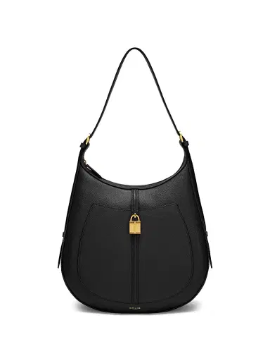 DeMellier Women's Siena Grained Leather Hobo Bag - Black Grain | Thumbnail 1 DeMellier Women's Siena Grained Leather Hobo Bag - Black Grain | Thumbnail 1