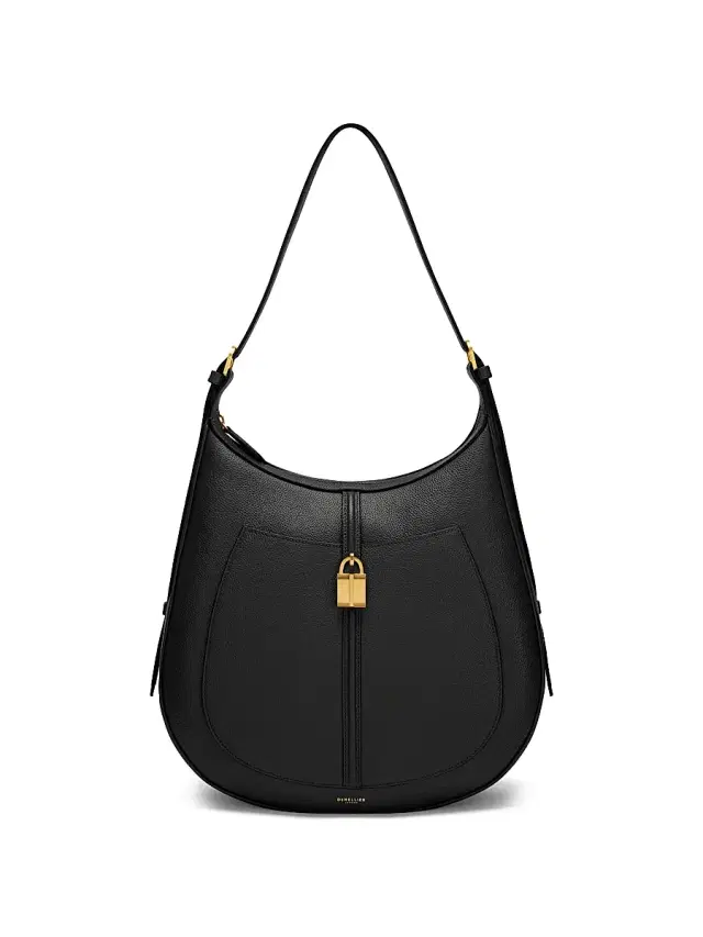 DeMellier Women's Siena Grained Leather Hobo Bag - Black Grain
