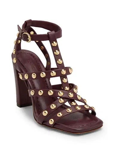 Ulla Johnson Women's Bijou 95MM Studded Leather Sandals - Cognac | Thumbnail 2 Ulla Johnson Women's Bijou 95MM Studded Leather Sandals - Cognac | Thumbnail 2