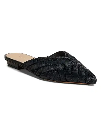 Ulla Johnson Women's Aunika Raffia Mules - Black | Thumbnail 2 Ulla Johnson Women's Aunika Raffia Mules - Black | Thumbnail 2