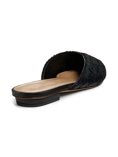 Ulla Johnson Women's Aunika Raffia Mules - Black | Thumbnail 3 Ulla Johnson Women's Aunika Raffia Mules - Black | Thumbnail 3