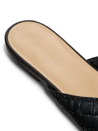 Ulla Johnson Women's Aunika Raffia Mules - Black | Thumbnail 5 Ulla Johnson Women's Aunika Raffia Mules - Black | Thumbnail 5
