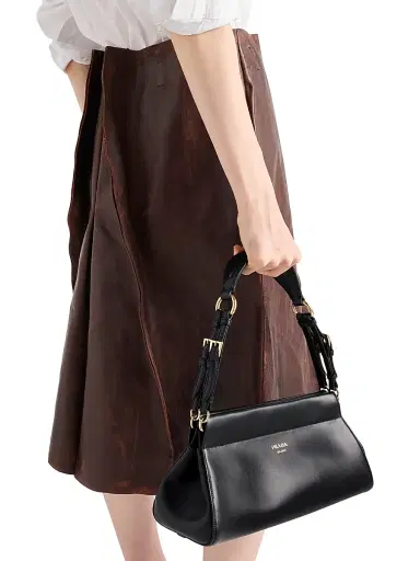 Prada Women's Enchaîné Leather Shoulder Bag - Black | Thumbnail 3 Prada Women's Enchaîné Leather Shoulder Bag - Black | Thumbnail 3