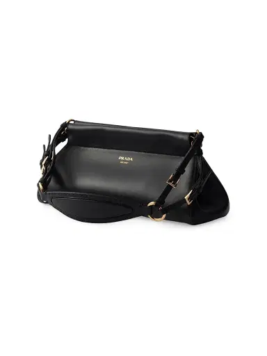 Prada Women's Enchaîné Leather Shoulder Bag - Black | Thumbnail 4 Prada Women's Enchaîné Leather Shoulder Bag - Black | Thumbnail 4