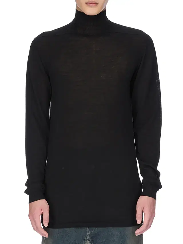 Rick Owens Men's Level Wool Turtleneck Sweater - Black