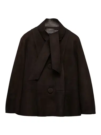 Prada Women's Bonded Suede Jacket - Brown | Thumbnail 1 Prada Women's Bonded Suede Jacket - Brown | Thumbnail 1