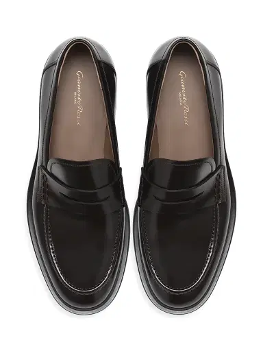 Gianvito Rossi Men's Harris Leather Penny Loafers - Moka | Thumbnail 4 Gianvito Rossi Men's Harris Leather Penny Loafers - Moka | Thumbnail 4