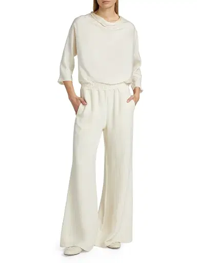 Fabiana Filippi Women's Enver Satin Draped Top - Burro | Thumbnail 2 Fabiana Filippi Women's Enver Satin Draped Top - Burro | Thumbnail 2