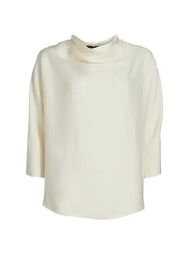 Fabiana Filippi Women's Enver Satin Draped Top - Burro | Thumbnail 1 Fabiana Filippi Women's Enver Satin Draped Top - Burro | Thumbnail 1