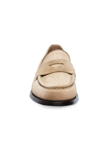 Santoni Women's Airglow Suede Penny Loafers - Beige - Size 11.5 | Thumbnail 3 Santoni Women's Airglow Suede Penny Loafers - Beige - Size 11.5 | Thumbnail 3
