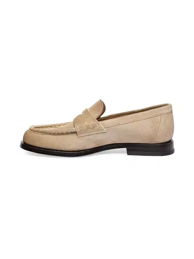 Santoni Women's Airglow Suede Penny Loafers - Beige - Size 11.5 | Thumbnail 5 Santoni Women's Airglow Suede Penny Loafers - Beige - Size 11.5 | Thumbnail 5