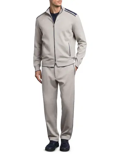Stefano Ricci Men's Jogging Blouson Jacket with Croc Details - Beige - Size 46 | Thumbnail 8