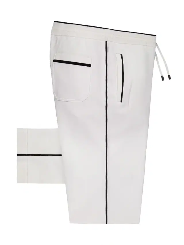 Men's Knitted Classic Croc Details Jogging Trousers - White