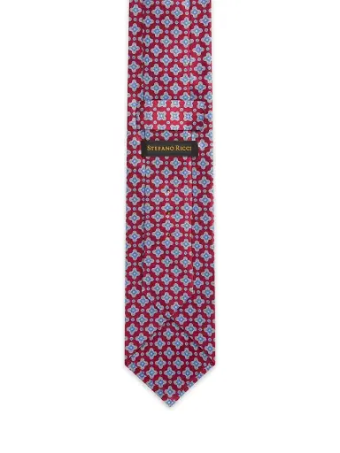Stefano Ricci Men's Luxury Silk Tie - Dark Red Black | Thumbnail 3